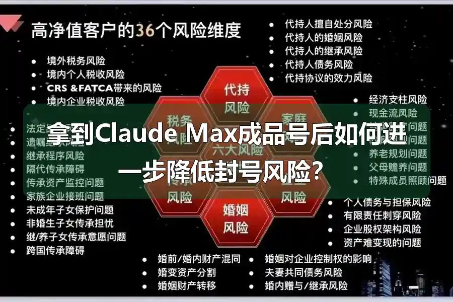 拿到Claude Max成品号后如何进一步降低封号风险？